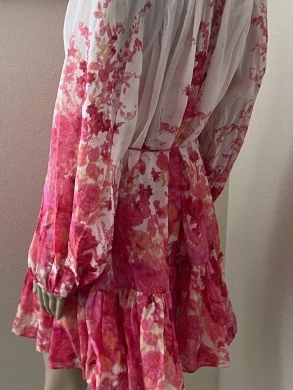 ZIMMERMANN High Tide Lantern Mini Dress $1,100 Floral Ruffle Tiered 0 AU - US 4 - Picture 9 of 12